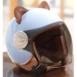 Zomer Motorfiets Halfjeugdhelm Retro Jethelm Scooter Cruiser Bromfiets, DOT Goedgekeurde Persoonlijkheid Kinderhelm Toepasbaar Kinderen Coole Helm 4-12 Jaar Oude Jongens Meisjes G,50-64cm