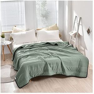 GSJNHY Koeldekens airconditioning dekbed dekbed zomer koeldeken voor bed dekens voor warme slapers volwassenen kinderen thuis paar bed (kleur: groen-02, maat: 100 x 150)