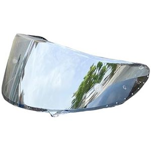 Motorhelm vizier lens, Helmvizier, RF-1200 Gezichtsscherm Vervanging X14 UV Beschermend Krasbestendig Helmvizier for X14 RF-1200 CWR-1 Z7 X-Spirit (Blauw)(Revo Clear Silver)