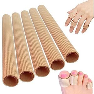 5 stuks vingerdoppen teenbescherming teenkappen siliconen slangbandage vingerbescherming bandage gel teenpads 15 x 1,5 cm