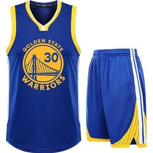 ENIXWH Kind Mouwloze Basketbal Jersey Kleding Mesh Vest Uniform Top en Shorts Jongens Kids Zomer Kleding Set 1-15 Jaar (Blauw, 2XS(95-105CM))
