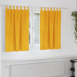 TOPICK Gordijnen met lussen, modern lusgordijn, voor de woonkamer, set van 2 gordijnen, linnenlook, H 160 x 140 cm (h x b), lusgordijnen, wit