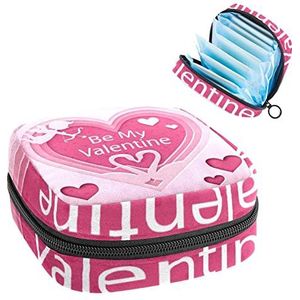 Be My Valentine Angle Red Love,Periode Pouch Draagbaar,Tampon Opbergtas,Tampon Houder voor Portemonnee Vrouwelijke Product Organizer, Meerkleurig, 4.7x6.6x6.6 in/12x17x17 cm