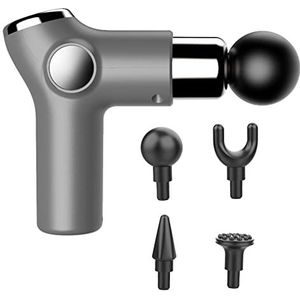 Spiertherapieapparaat for atleten Body Muscle Massager Handheld Massager 6 verstelbare sterkteniveaus 4 massagekoppen, grijs/991 (Color : Grey, Size : 6 speed)