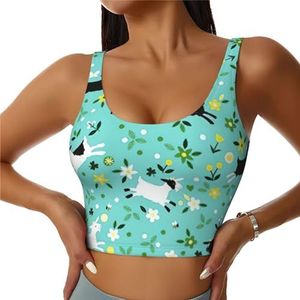 Geit Frolic Print Comfortabel Vrouwen Sport Vest Yoga Workout Vest voor Vrouwen Lichtgewicht Zomer, Zwart, S