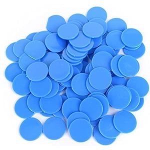 Pokerfiches 100 stks/partij Creative Gift Accessoires Plastic Poker Chips Casino Bingo Markers Fun Family Club Game Toy 100x 24mm Pokerfiches Set (Size : Blue)