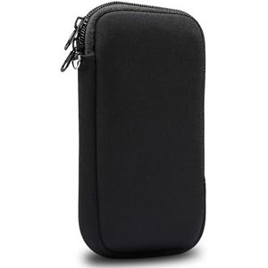 Telefoonholster 6,1 inch neopreen telefoonhoes, universele buidelzak met nektas met ritssluiting compatibel met iPhone 15 Pro,15,14 Pro 14,13,13 Pro,12,12 Pro,11 Pro,XS,X,11,XR, W-halsband Riemclip(Si