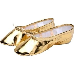 Balletschoenen, Platte canvas balletschoenen, Balletoefeningschoenen met zachte zool, Gymnastiekschoenen for dames, Balletoefening (Color : Gold, Size : 39)