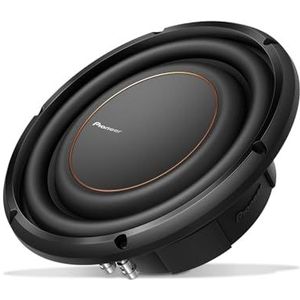 Pioneer D-Series TS-D10LS2 10” High Performance Subwoofer – 1200W Max, Shallow-Mount Design, Single 2 Ohm Voice Coil, Deep Bass in Tight Spaces, Compact, Slim, Truck/Car Subwoofer