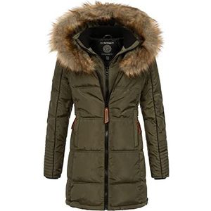 Geographical Norway Dames winterjas parka jas bontcapuchon capuchon Cora IMS met UD Beanie S M L XL XXL, Beauti Kaki, S