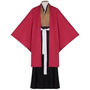 Anime Tsugikuni Yoriichi Cosplaykostuum, Kimono Halloween Carnavalsfeest voor mannen (Color : RED, Size : XL)