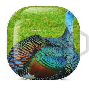Wild Turkije oordopjes hoesje compatibel met Samsung hard shell beschermhoes wit stijl
