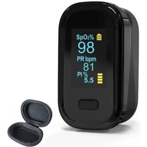 BDM CARE - Medische Saturatiemeter - Zwart - Inclusief Batterijen en Hoesje