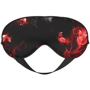Rood Zwart Wit Abstract Unisex Elastische Verstelbare Gesp Ontwerp Verduisterende Slaap Oogmasker voor Thuis Reizen Yoga Kantoor Nap