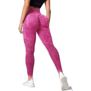 OXOLAMRIN Yogalegging, yogabroek voor dames, meerkleurig, verschillende maten, rozerood, L
