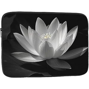 Zwart en Wit Lotus Laptop Case Laptop Sleeve Laptop Tas voor Vrouwen Mannen Shockproof Beschermende Notebook Case 17 inch