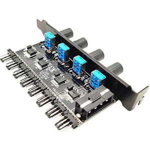 Suammiitstrieadea 12V Computer PC Case Koelventilator Hub Regulator 4Pin 3Pin Speed Controller 5, Set E, 3.9x2x1.2 Inch Pakket