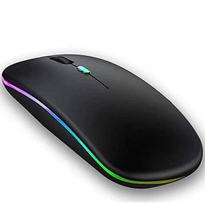 Draadloze Bluetooth-muis compatibel met laptop/Macbook/iPad/iPhone (iOS13.1.2 en later)/Android/PC, Oplaadbare Mini Silent Mouse voor Windows/Linux, 3 DPI Verstelbare Bluetooth 4.0 Zwart