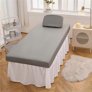 Waterdichte Massagebedhoes Van PU-leer, Oliebestendig, Hoeslaken For Massagetafel, Hoeslaken For Schoonheidsbedden En Tatoeagebedden(Grey,75 * 190cm)