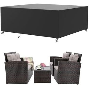 Tuinmeubelhoezen van 120 x 90 x 75 cm waterdichte hoes voor terrastafel, winddicht en anti-uv 420d Oxford-stof, rechthoekige rotan meubelhoes
