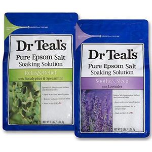 Dr. Teal's Epsom Salt Soaking Solution Bundle – 1 Relax & Relief Eucalyptus Spearmint 3 lbs en 1 Sooth & Sleep Lavender 3 lbs van Dr. Teal's