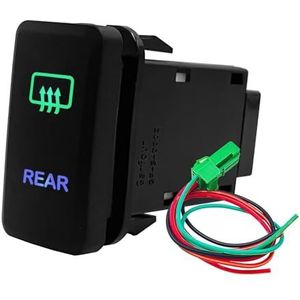 Groen-blauwe knopschakelaar voor auto-led-lichtbalkcompressor AUX aan/uit, geschikt voor Toyota Tacoma FJ Cruiser Highlande Hilux(REAR)