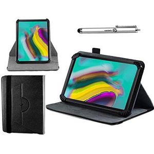 Navitech zwart hoesje met 360 rotatiestandaard en stylus compatibel met Fusion5 10.1 inch Android 11 Ultra Slim Tablet PC
