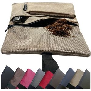 smokeshirt tabakszak originele Zipcure aroma-sluiting voor verse tabak tabakszak voor alle vloeitjes top nylon kwaliteit, camel