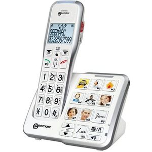 Geemarc AmpliDECT 595 vaste telefoon voor senioren, draadloos, met antwoordapparaat, eenvoudig en praktisch, grote SOS-toetsen voor foto's, versterkt geluid + 50 dB compatibel met gehoorapparaten