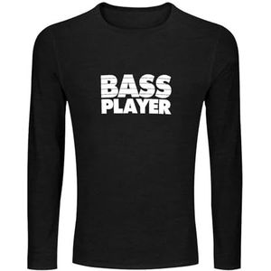 Bass Player by Rock and Reel (Band Musician) Mens Women Men's 100% Cotton Tee Crewneck Unisex Long Sleeve T-Shirt Black XL