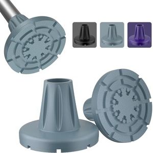 supregear Krukdoppen 7/8 in (22 mm), Anti-slip Rubberen Doppen voor Alle Terrein, Heavy Duty Vervangende Voeten met Extreme Grip voor Wandelstok, Brede Krukbasis met Metalen Insert, 2-Pack, Grijs