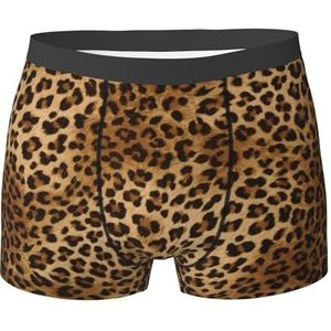 ZJYAGZX Schattige boxershort met luipaardprint voor heren - comfortabele onderbroek voor heren, ademend, vochtafvoerend, Zwart, L