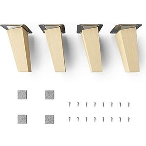 sossai meubelpoten van natuurlijk beukenhout CLIF SQUARE HMF4 12 cm hoog vierkant schuin ontwerp voor tafels vitrinekasten kasten
