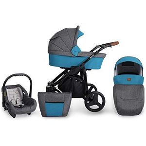 SaintBaby Stroller Ro-Tax Black Alu 2in1 3in1 Isofix babyzitje combi kinderwagen buggy Turquoise 08 2in1 zonder autostoel