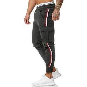 OneRedox Heren | joggingbroek | trainingsbroek | sport fitness | gym | training | slim fit | sweatpants strepen | joggingbroek | Stripe Pants model 1318