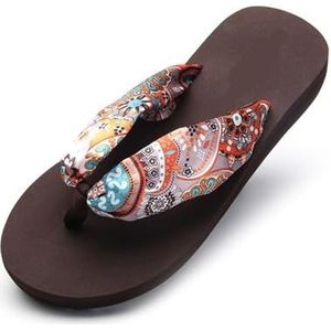 fengqingyunyan0304 Slide, zomerslippers voor dames, dikke en zachte EVA-pantoffels, casual sandalen voor binnen en buiten, voor heren, Koffie, 35 EU
