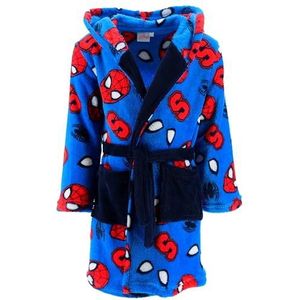 Spiderman Badjas voor kinderen, jongens, fleece, Spiderman-ochtendjas voor kinderen, met capuchon, blauw-donker, 116