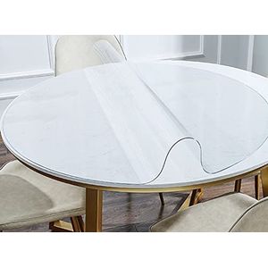 Xpnit Transparante tafelbeschermer van pvc, kunststof, waterdicht, afwasbaar, voor eetkamer, ronde tafels (110 cm, rond, helder)