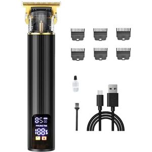 BERAC Elektrische tondeuse, led-display, haarknipper kapselverzorgingsset, oplaadbare batterij haarsnijder, draadloos professioneel scheerapparaat voor het trimmen van haar (goud en wit)