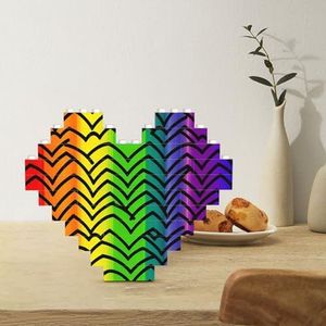 Bouwsteenpuzzel hartvormige bouwstenen, Gay Pride, regenboogpatroon, puzzels, blokpuzzel voor volwassenen, 3D-microbouwstenen voor huisdecoratie, set met stenen
