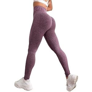 OXOLAMRIN Yogalegging, naadloze yoga- en fitnesslegging voor dames, met hoge tailleband, meerkleurig, verschillende maten, bordeauxrood (wine red), S