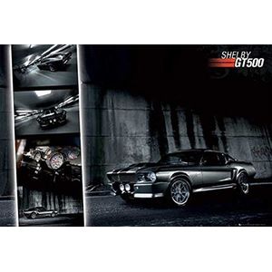 Auto's - Easton Shelby GT500 - Auto Poster Foto auto's Cars Motorsport Hot Wheels - Grootte 91,5x61 cm + wissellijst, Shinsuke® Maxi aluminium zwart