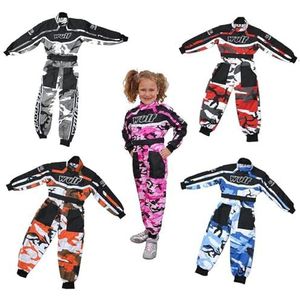 WULFSPORT JUNIOR KIDS CAMO KART SUIT Motocross Quad Sport Racing Overall Jump Suit - Blue - Junior (M) 7-8 Yrs