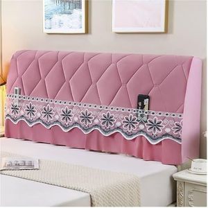 Bedhoofdeinde hoes bed rug matras decoratief kussen hoofdbord hoes sprei luxe hoofdeinde in de slaapkamer slaapcomfort thuis kingsize bed hoofdeinde inham (kleur: roze, maat: B 180 x H65 cm)