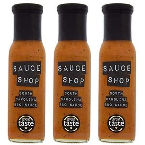 Sauce Shop - South Carolina BBQ-saus, 3 flessen, bekroonde, Tangy American Mosterd, Barbecuesaus, Perfect voor Marinades, Steaksaus Glutenvrij, 3 x 255 g