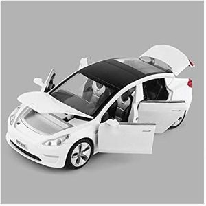NMBD 01:32 Tesla Model X MODEL 3 MODEL S Alloy Automodel/Diecasts Speelgoedvoertuigen Speelgoedauto's Kinderspeelgoed voor kinderen Cadeaus Jongensspeelgoed Automodeltje (kleur: wit)