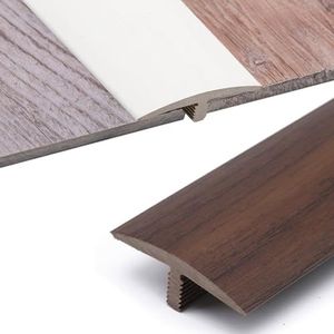 IMUNKT PVC Vloerprofiel, T-vorm Zelfklevende Vinyl Overgangsrail, Breedte 40mm, Afwerkstrip Voor Vloeren, Tegels, Hout, Waterdichte Deurlijsten Om Te Lijmen(Black Walnut,L90cm-36in)