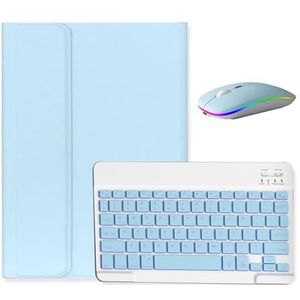 Toetsenbordhoes Voor Lenovo Tab M10 3E Generatie 10,1"" TB328FU, Afneembaar Draadloos Toetsenbord Met Achtergrondverlichting En Magnetische Beschermhoes, Oplaadbare Muis,Blauw