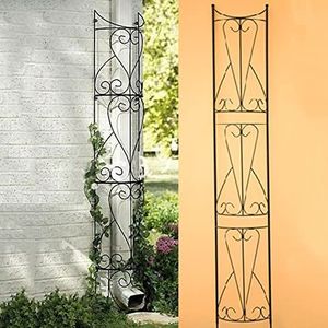 HZSCL Grote smeedijzeren tuinhekjes voor klimplanten, halfronde regenpijp occlude klimmen pergola prieel, retro stijl, metalen hekjes wijnstokken plantenondersteuning, 185x27,8 cm (kleur