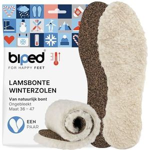 biped premium inlegzolen van lamsvel - Kleurloos, met onderkant van kurk en gerecycled rubber - Verwarmende inlegzolen van lamsvel z2791(36-37)